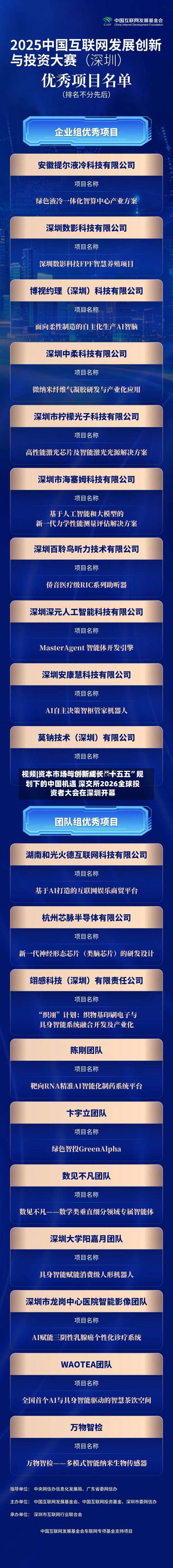 视频|资本市场与创新成长“十五五”规划下的中国机遇 深交所2026全球投资者大会在深圳开幕