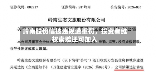 岭南股份信披违规遭重罚，投资者维权索赔还可加入