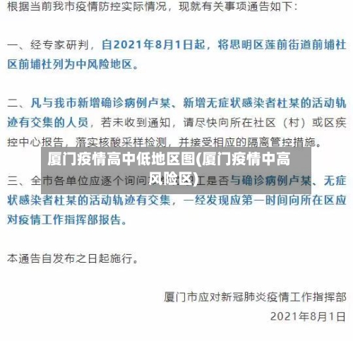 厦门疫情高中低地区图(厦门疫情中高风险区)