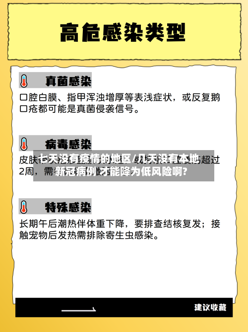 七天没有疫情的地区/几天没有本地新冠病例 才能降为低风险啊?