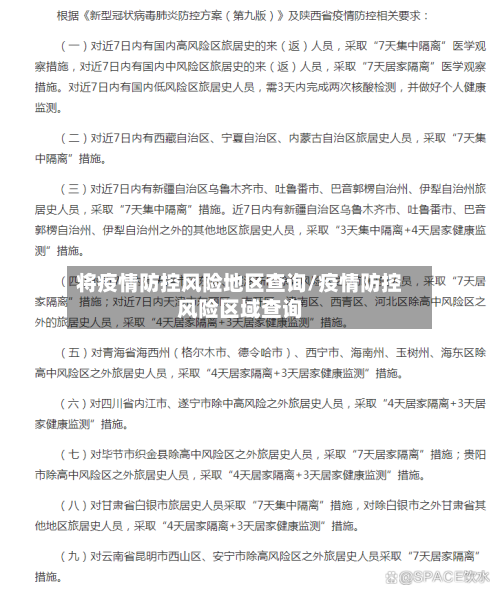 将疫情防控风险地区查询/疫情防控风险区域查询