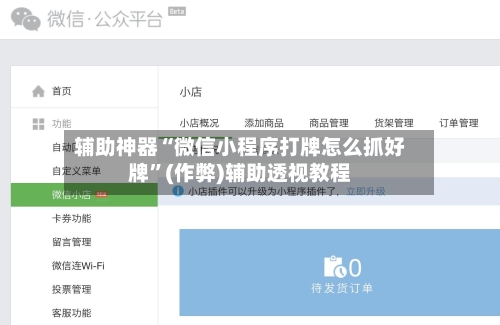 辅助神器“微信小程序打牌怎么抓好牌”(作弊)辅助透视教程