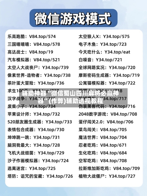 辅助神器“微信蜀山四川麻将必赢神器”(作弊)辅助透视教程