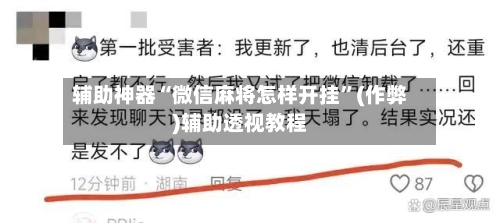 辅助神器“微信麻将怎样开挂”(作弊)辅助透视教程