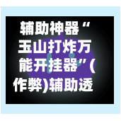 辅助神器“ 玉山打炸万能开挂器	”(作弊)辅助透视教程-第1张图片