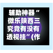 辅助神器“ 微乐陕西三究竟有没有透视挂”(作弊)辅助透视教程