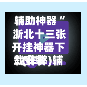 辅助神器“ 浙北十三张开挂神器下载安装”(作弊)辅助透视教程