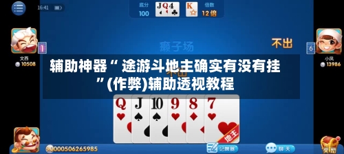 辅助神器“ 途游斗地主确实有没有挂”(作弊)辅助透视教程