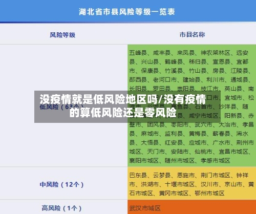 没疫情就是低风险地区吗/没有疫情的算低风险还是零风险