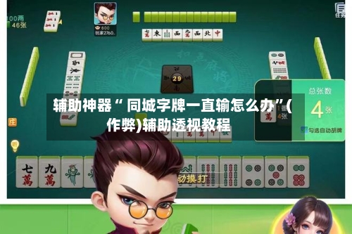 辅助神器“ 同城字牌一直输怎么办”(作弊)辅助透视教程