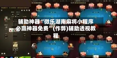 辅助神器“微乐湖南麻将小程序必赢神器免费”(作弊)辅助透视教程